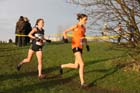 Rosie Smith leads Alyson Dixon during the senior womens North Eastern Cross Country, Champs., Temple Park, South Shields. Photo: David T. Hewitson/Sports for All Pics